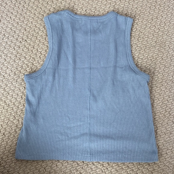 rag & bone The Knit Ribbed Tank Top in blue - Picture 3 of 3